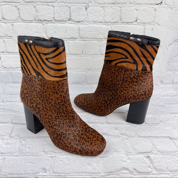 NWOB FRANCO SARTO Calf Hair Block Heel Ankle Boot - Picture 3 of 13